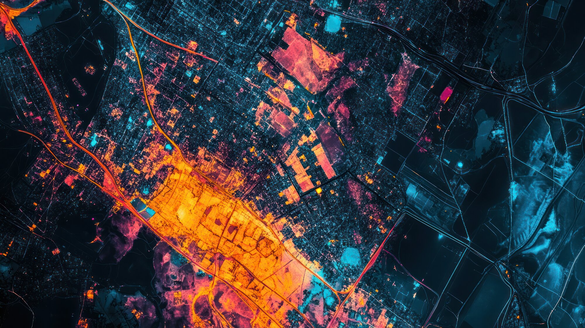 Satellite imagery in medical research, showing multispectral images